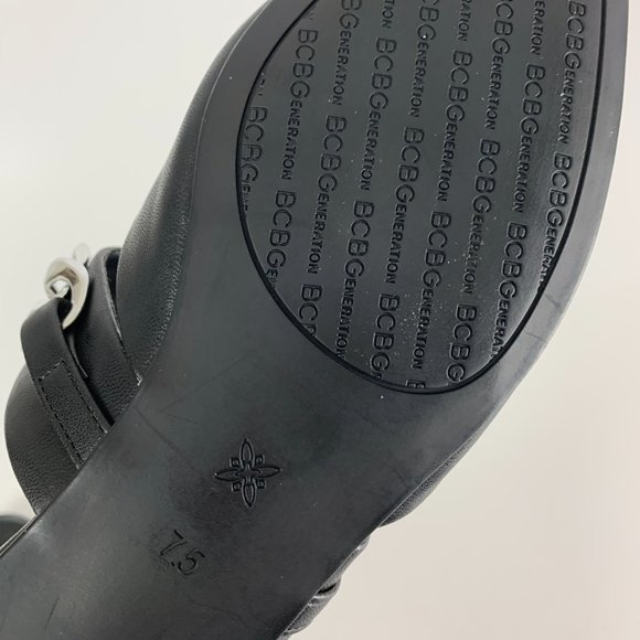 BCBGeneration Womens Black Leather Pointed Toe Slip On Mules Size 7.5 - Picture 9 of 10